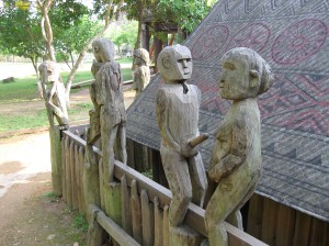 If it's in a museum, it can't be rude... Carvings at The Museum of Ethnography in Hanoi. 