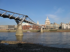 London, St. Paul's Cathedral, St. Paul's, Millennium Bridge, River Thames, Thames, South Bank